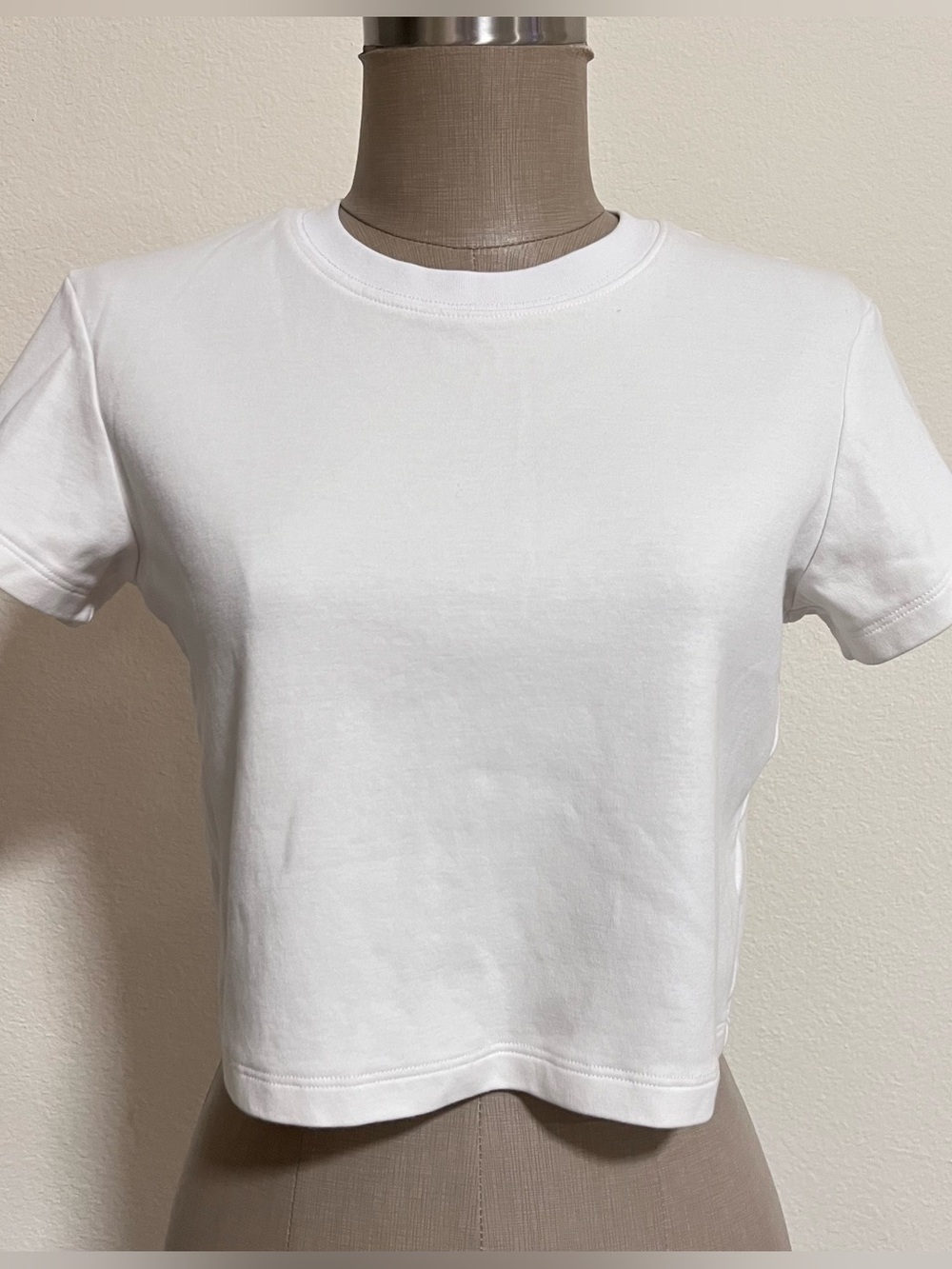 White Women's Crewneck Crop Tee - Cuts